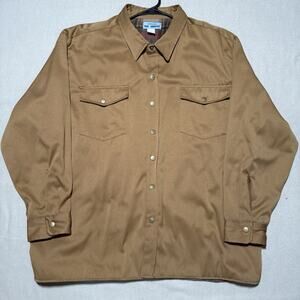 Vintage Haband’s Ice House Flannel Lined Work Shirt Brown Shacket - Mens XXL